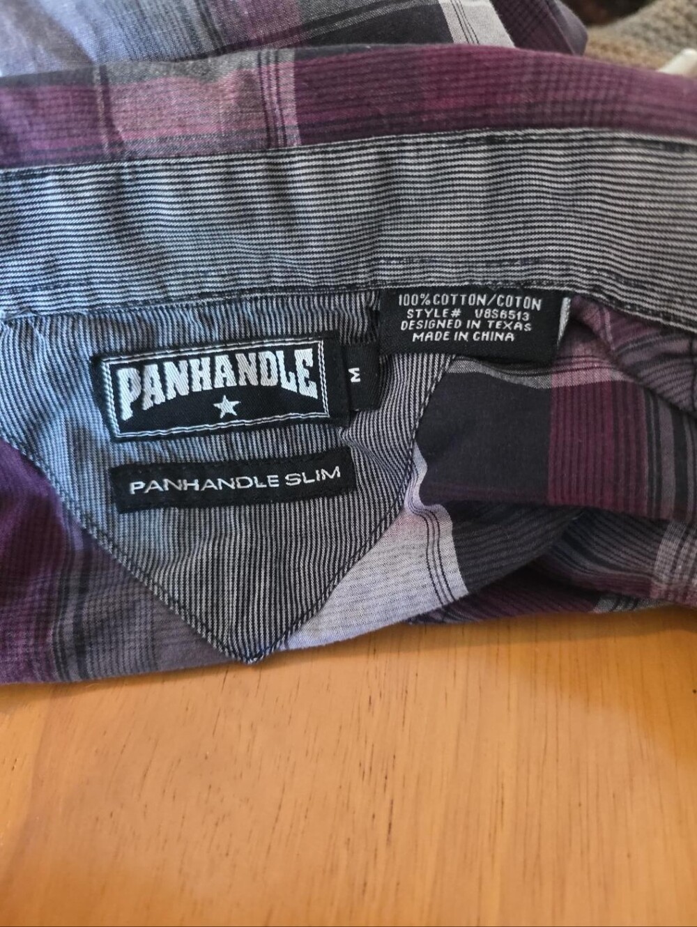 Panhandle Slim Women's Purple Black Plaid Western Pearl Snap Shirt Size M - Picture 5 of 5